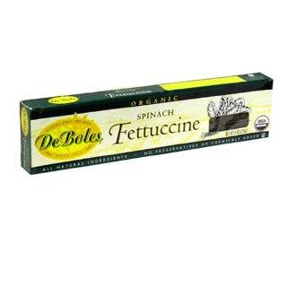 De Boles Pasta Organic Spinach Fettuccine, 8 Ounce Boxes (Pack of 12)