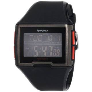 Armitron Mens 408115BLK Chronograph Square Black Digital Sport Watch 