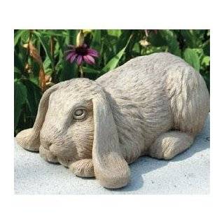 Hand Cast Stone Lop Ear French Frenchy Bunny Rabbit, Hare   Concrete 