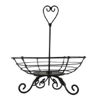  Wrought Iron Two 2 Tier Fruit Basket Bowl Stand Rack