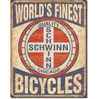 Vintage Retro Metal Sign Worlds Finest Schwinn Bicycles , 16x13