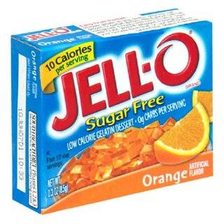 Jell O Sugar Free Gelatin Dessert, Orange, 0.3 Ounce Boxes (Pack of 24 