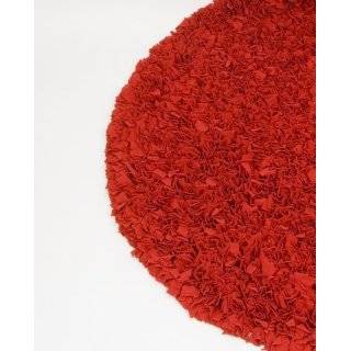  6 Ft Round Red Shag Rug 