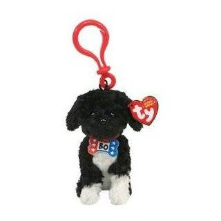 TY Beanie Baby   BO the Portuguese Water Dog ( Plastic Key Clip   Red 