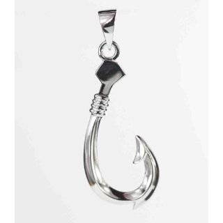  Neat Sterling Silver Fish Hook or Fishing Pendant Charm Jewelry