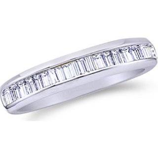   00 CTW Diamond Baguette Wedding Band 14K White Gold SZUL Jewelry