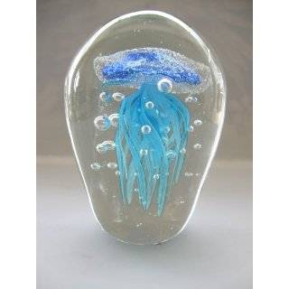  Triple Glass Jellyfish 5.5 in   Green   Pink   Blue 