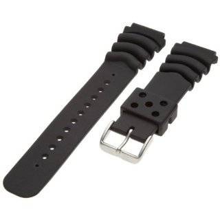 Hadley Roma Mens 20mm Black Rubber Watch Band Fits Prodiver Seiko XL