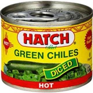 Hatch Diced Hot Green Chilies, 4 Ounce (Pack of 8)