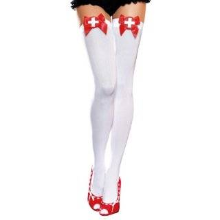 Leg Avenue Womens Nurse Thigh High Stockings