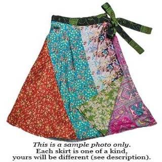Reversible short silk sari wrap skirt by Jedzebel DN19