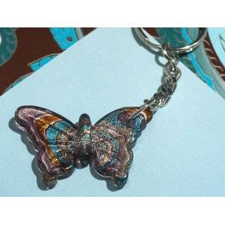 Colorful Murano Art Deco Collection Butterfly Keychain