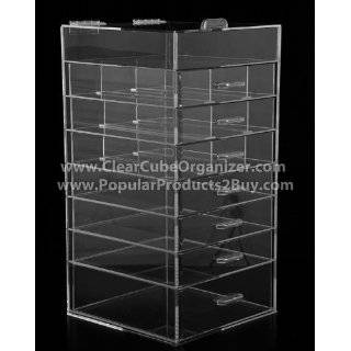 Acrylic Cube Makeup Organizer (6 drawers plus one w/lid) Acrylic Clear 