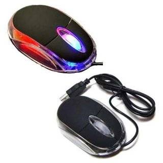 Black 3 Button 3D USB 800 Dpi Optical Scroll Mice Mouse w/Blue & Red 