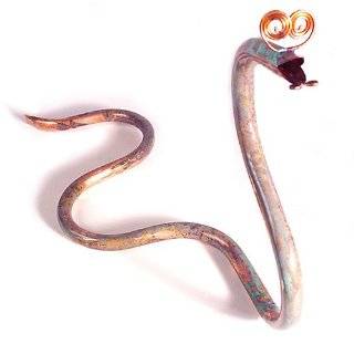 Whimsical Copperhead Garden Snake Sculpture