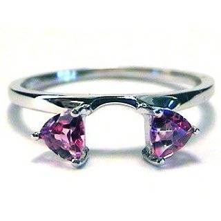  Marquise Ruby & Diamond Ring Wrap Guard 14k white gold 