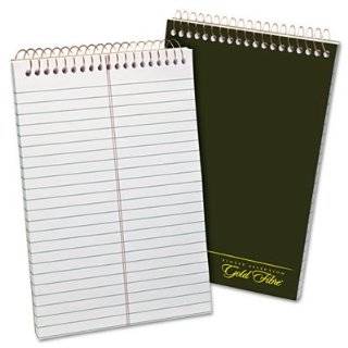 Tops Docket Gold Spiral Steno Book, Gregg Rule, 6 x 9 Inches, White 
