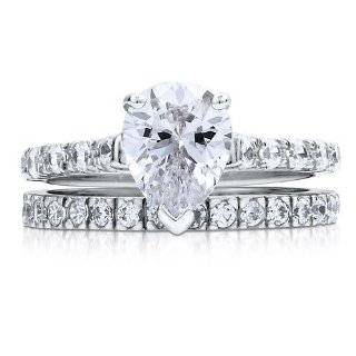   Solitaire Ring Set   Nickel Free Engagement Wedding Ring Set Size 4