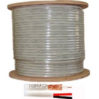  SIAMESE RG59/U CCTV COAX CABLE VIDEO 18AWG 1000 FT White 